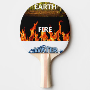 Earth,Fire and Water Ping Pong Paddle