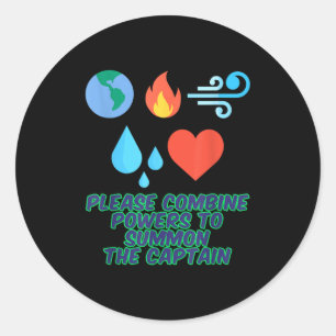 Earth Fire Wind Water Heart Planet Funny 90s T Shi Classic Round Sticker