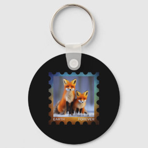 Earth Forever Environmental Protection Stamp Snow Key Ring