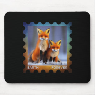Earth Forever Environmental Protection Stamp Snow  Mouse Pad