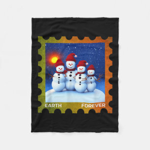 Earth Forever Environmental Protection Stamp Sunse Fleece Blanket