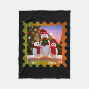 Earth Forever Environmental Protection Stamp Sunse Fleece Blanket