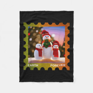 Earth Forever Environmental Protection Stamp Sunse Fleece Blanket