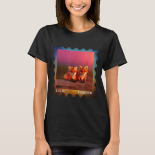 Earth Forever Environmental Protection Stamp Sunse T-Shirt