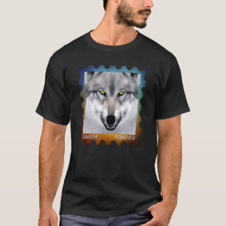 EARTH FOREVER Environmental Protection Stamp Wolf  T-Shirt