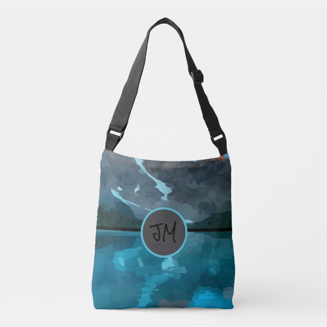Earth Friendly Watercolor Mountains Tote Bag (Front)