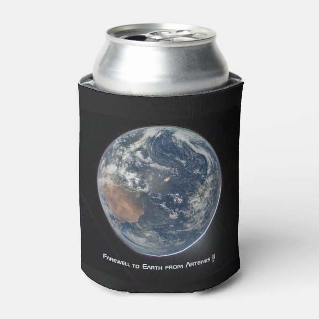 Earth From Artemis II Can Cooler (Can Front)