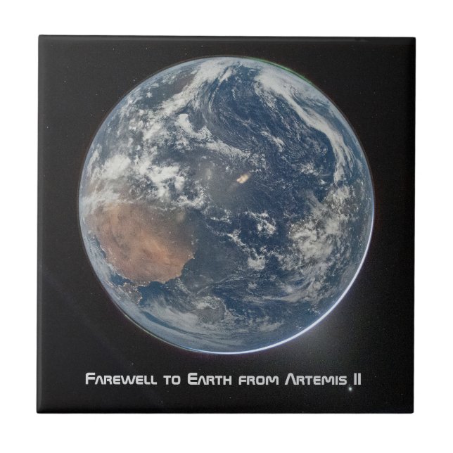 Earth From Artemis II Ceramic Tile (Front)