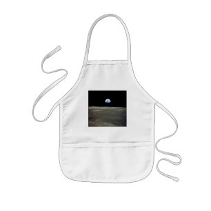 Earth from Moon in Black Space: Earthrise Kids Apron