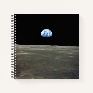 Earth from Moon in Black Space: Earthrise Notebook