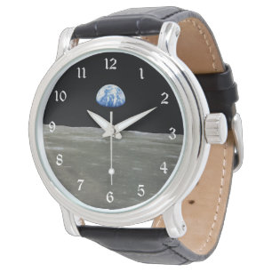 Earth from Moon in Black Space: Earthrise Watch