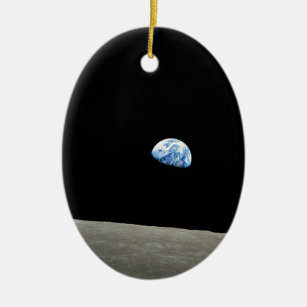earth from moon space universe ceramic ornament