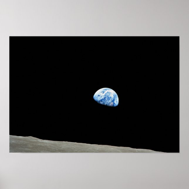 earth from moon space universe poster (Front)