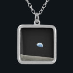 earth from moon space universe silver plated necklace<br><div class="desc">Earth from Moon space universe photo</div>