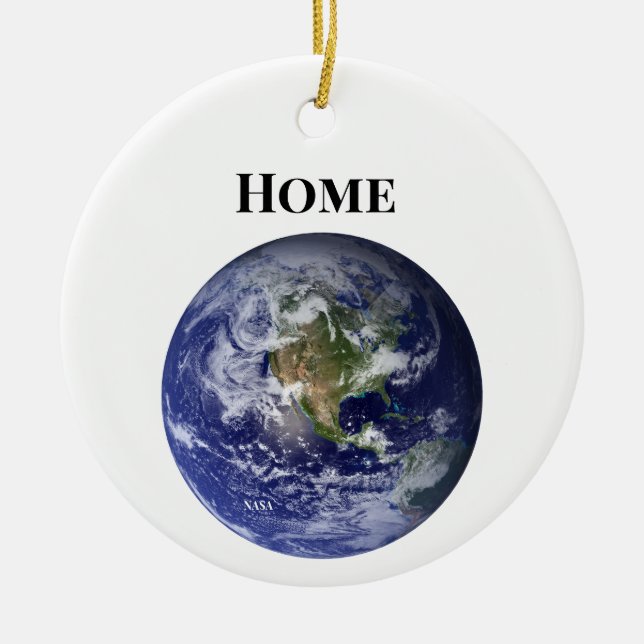 Earth from Space, Blue Marble by NASA Ceramic Ornament (Front)