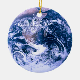 Earth From Space Blue Marble Ceramic Tree Decoration