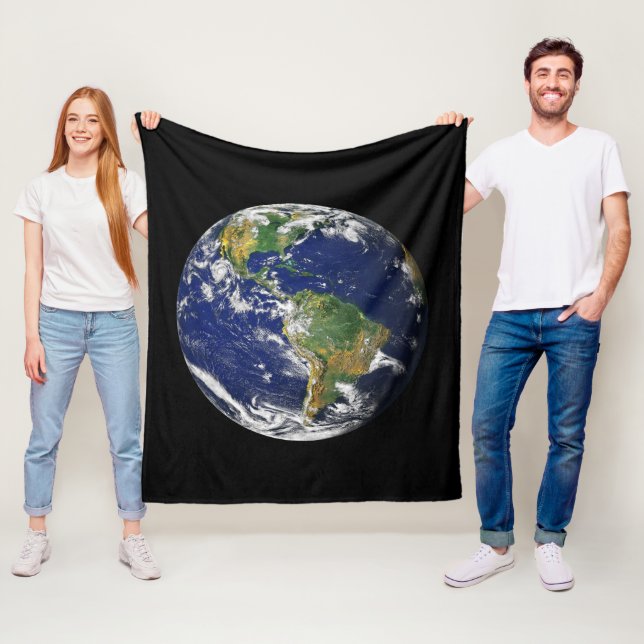 EARTH FROM SPACE Custom Photograph Fleece Blanket (In Situ)