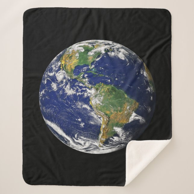 EARTH FROM SPACE Custom Sherpa Blanket (Front)