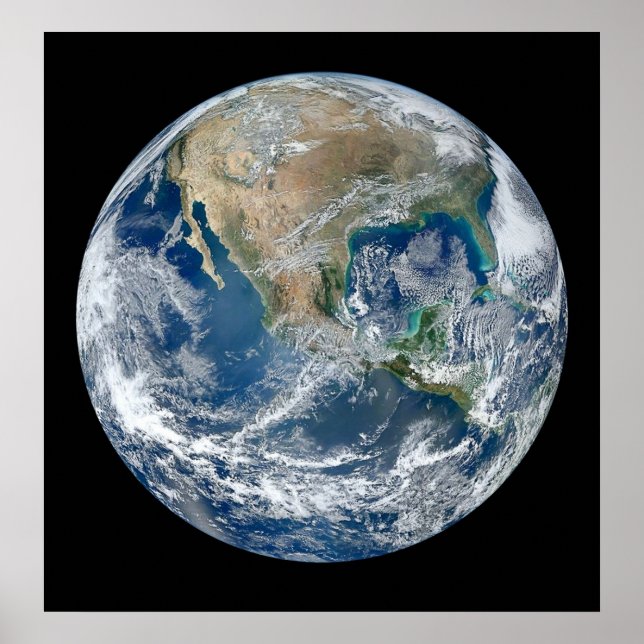 EARTH FROM SPACE PLANET Blue Marble 2012 Composite Poster (Front)