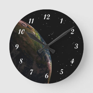 Earth from Space Round Clock