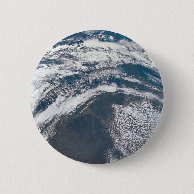 Earth From The Apollo 12 Spacecraft. 6 Cm Round Badge (Front)