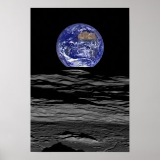 Earth from the moon poster