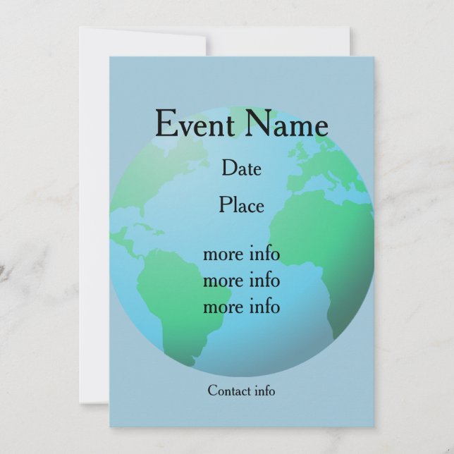 Earth globe background custom text (Front)