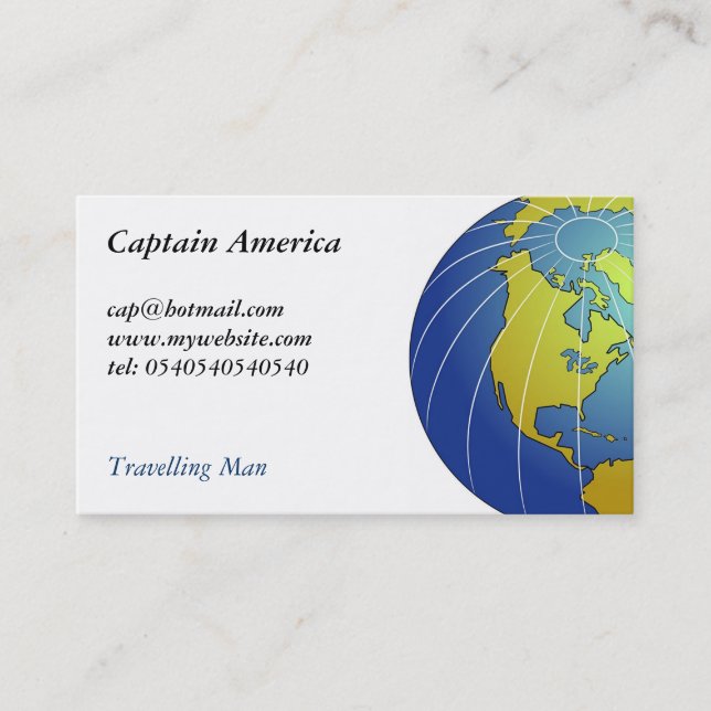 Earth Globe Business Card (Front)