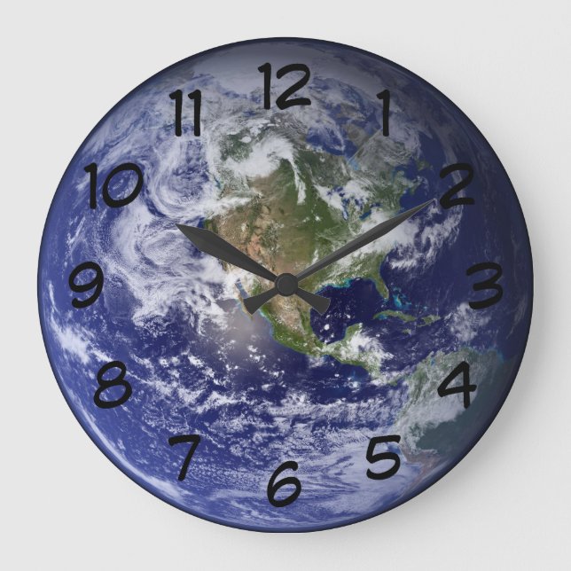 Earth globe wall clock (Front)