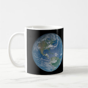 Earth globe with photo taken from space coffee mug