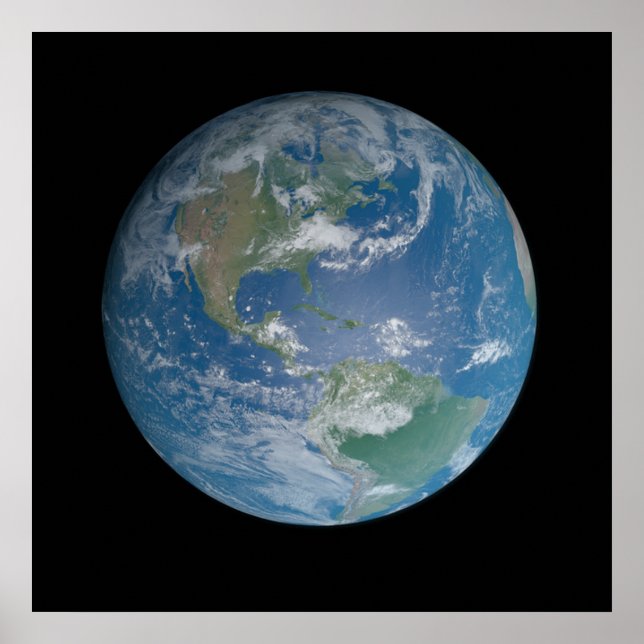 Earth globe with photo taken from space poster (Front)
