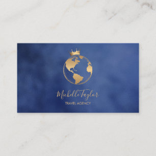 Earth Globe Word Map Travel Agency Agent QR code Business Card