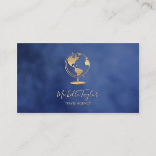 Earth Globe Word Map Travel Agency Agent QR code   Business Card