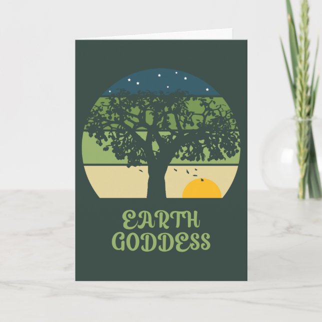 Earth Goddess Vintage Sunset Card (Front)