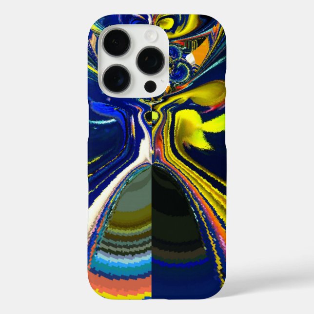Earth Gold and Cool Blue Fluid Abstract Art Print Case-Mate iPhone Case (Back)