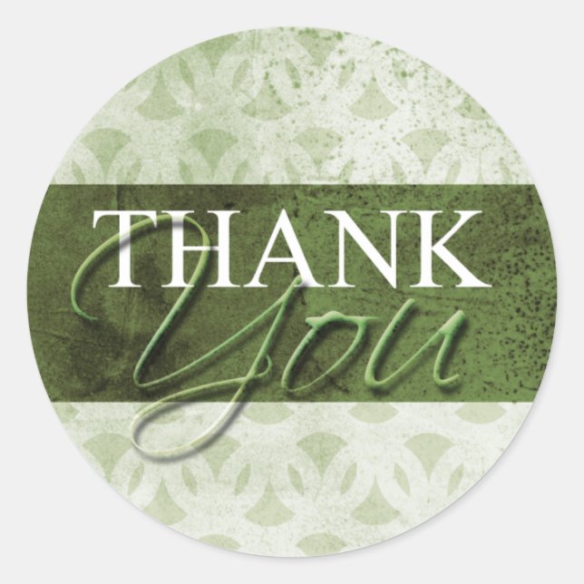 Earth Green Thank You Envelope Label Seal Stickers (Front)