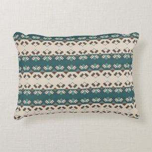 Earth Grid Teal and Brown Tote Decorative Cushion