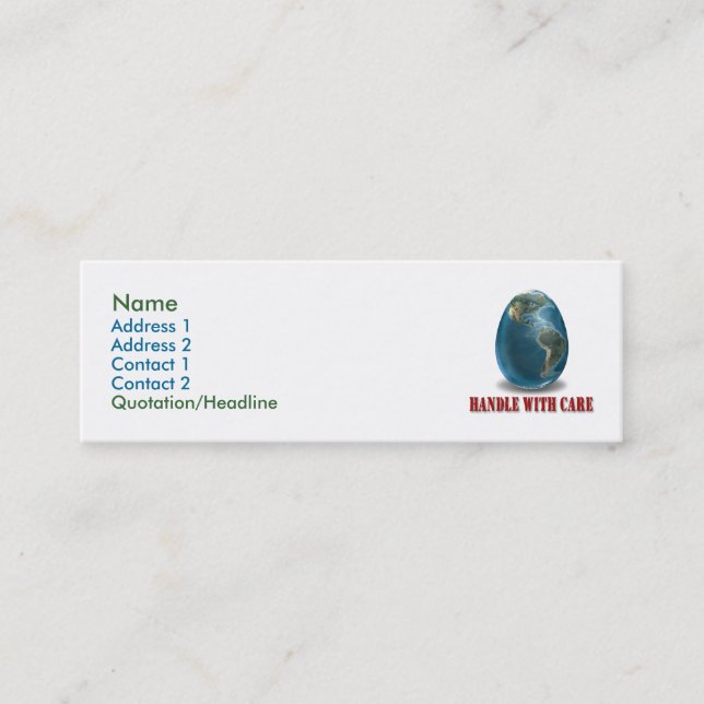 Earth Handle With Care Profile Card (Front)