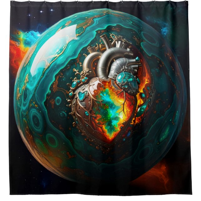 Earth Heart 001 Shower Curtain (Front)