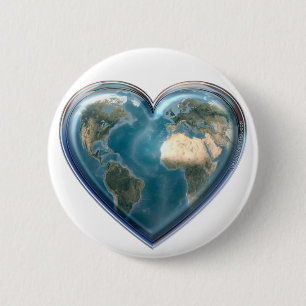 Earth_Heart 6 Cm Round Badge