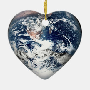 Earth Heart (Add Background Colour) Ceramic Tree Decoration