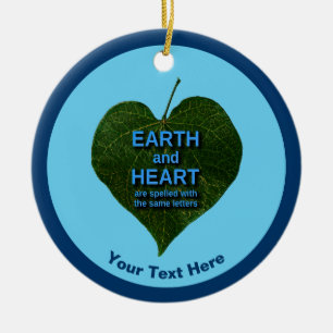 Earth - Heart Anagram Ceramic Ornament