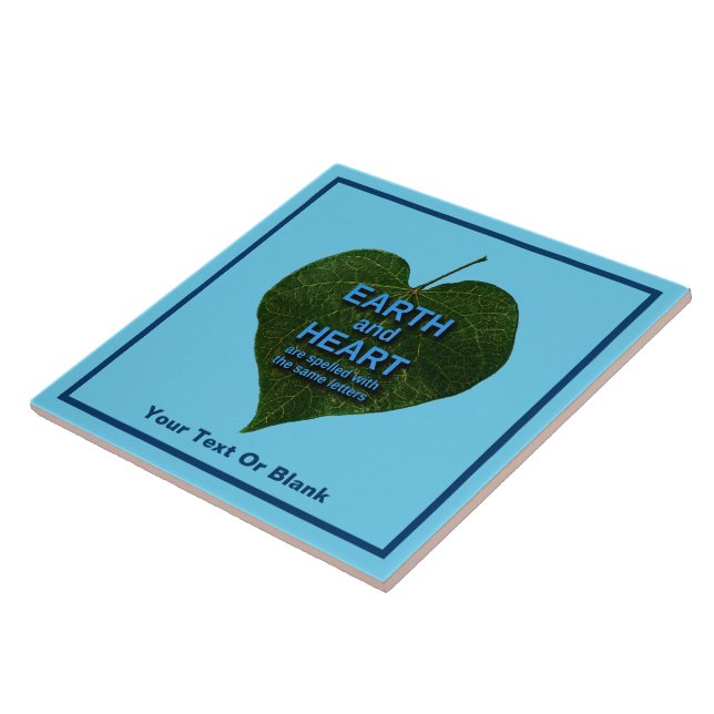 Earth - Heart Anagram Ceramic Tile (Side)