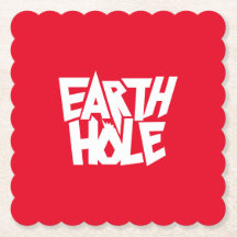Earth Hole paper coaster Red