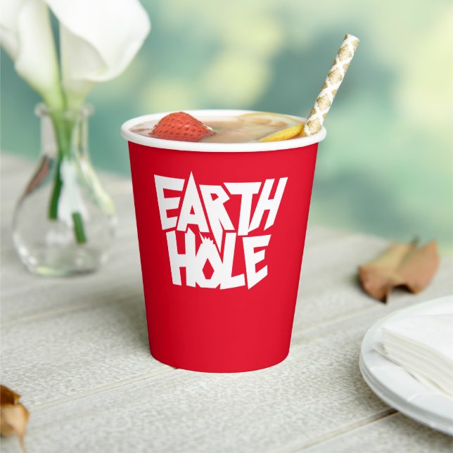 Earth Hole paper cup Red (Insitu)