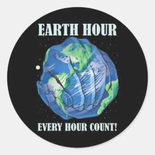 Earth Hour Every Hour Cont Save Our Planet Classic Round Sticker