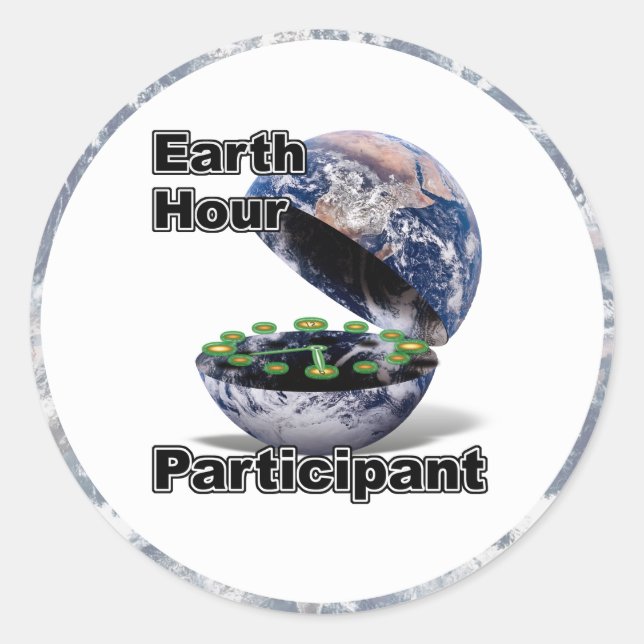 Earth Hour Participant Classic Round Sticker (Front)