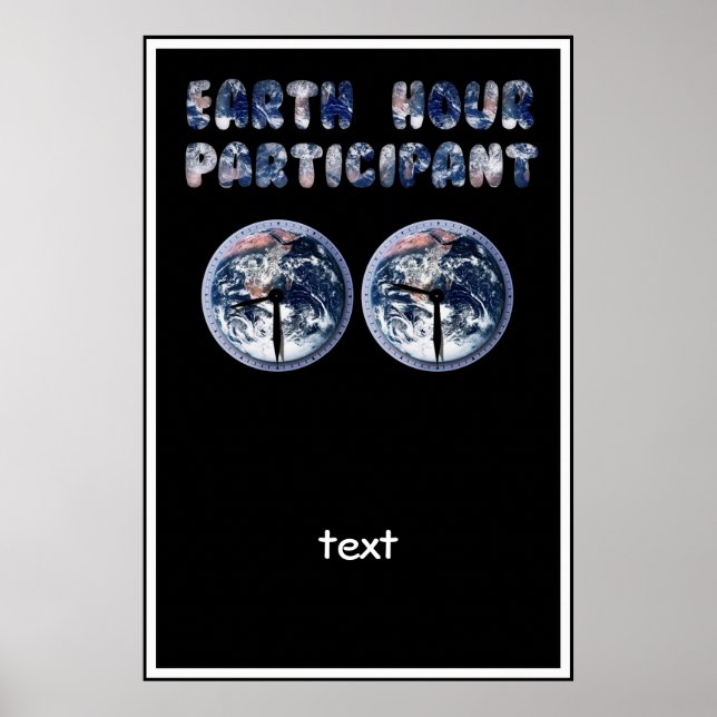 Earth Hour Participant (w/Clocks) Poster (Front)