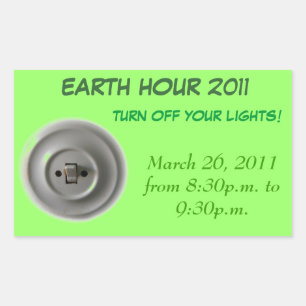 Earth hour rectangular sticker