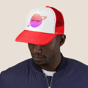 Earth Image Add Text Name Stylish Baseball-cap Trucker Hat